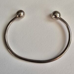 Silver Women's Open Cuff Charm Bracelet 925 Sterling Silver